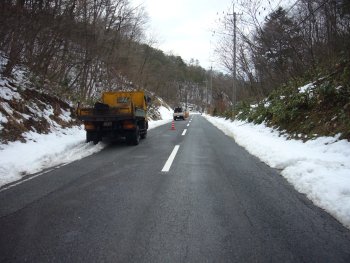 島根県道31号線は舗装工事の真っ最中