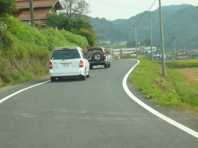 クルマ4台でコース下見 クルマ4台でコース下見