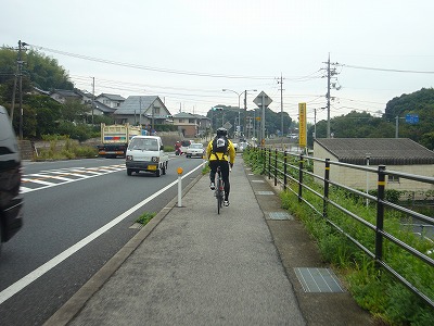 歩道を走る部分も 歩道を走る部分も