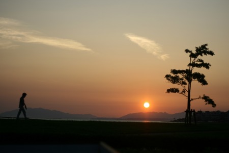 夕日美し宍道湖畔 夕日美し宍道湖畔