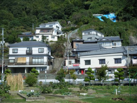 プール脇から見た階段 プール脇から見た階段