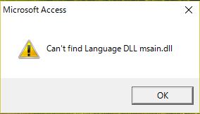 Can't find Language DLL msain.dll